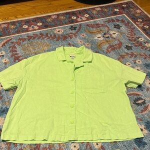 a new day Bright Green Button Down Shirt